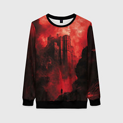 Свитшот женский Путник под багровым замком, цвет: 3D-черный