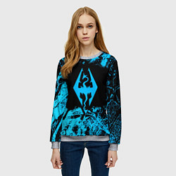 Свитшот женский Skyrim краски лого, цвет: 3D-меланж — фото 2