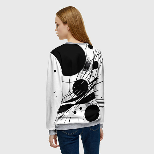 Женский свитшот New York Yankees baseball team - abstraction / 3D-Меланж – фото 4