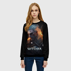 Свитшот женский The Witcher and fire, цвет: 3D-черный — фото 2