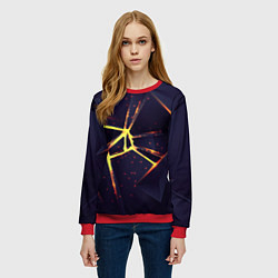 Свитшот женский Золотые яркие неоновые плиты, цвет: 3D-красный — фото 2