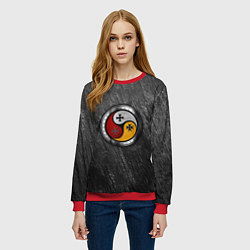 Свитшот женский Три слезы бога на камне, цвет: 3D-красный — фото 2