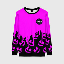 Свитшот женский Marshmello neon nasa, цвет: 3D-черный