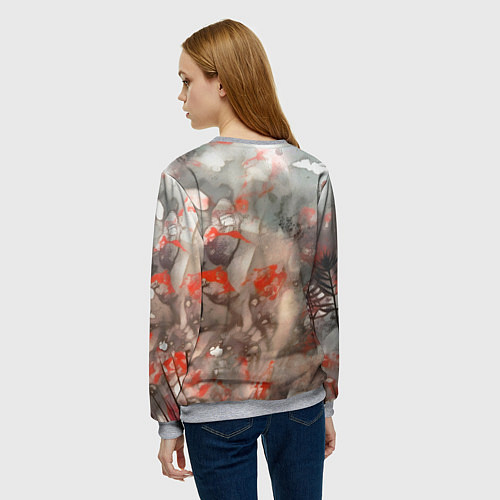 Женский свитшот Катрина в цветах / 3D-Меланж – фото 4