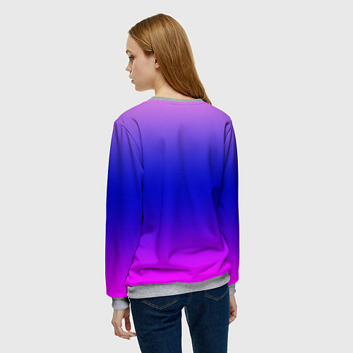 Женский свитшот Неоновая градиент абстракция / 3D-Меланж – фото 4