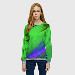 Свитшот женский Кислотно неоновая геометрия, цвет: 3D-меланж — фото 2