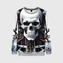 Свитшот женский Cyber skull - ai art, цвет: 3D-меланж