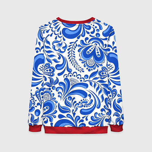 Женский свитшот Русская гжель / 3D-Красный – фото 2