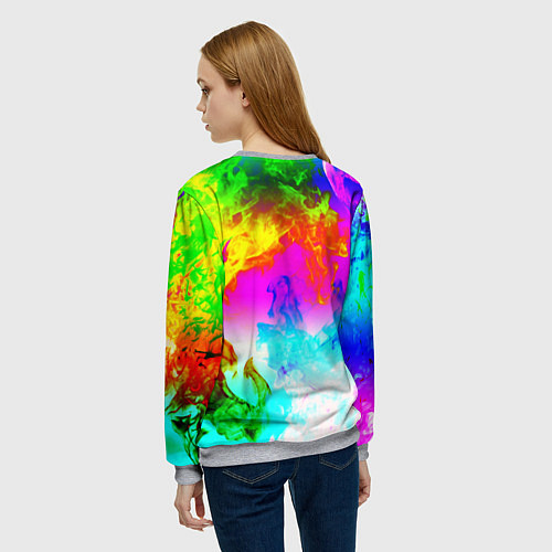 Женский свитшот Неоново кислотный огонь / 3D-Меланж – фото 4