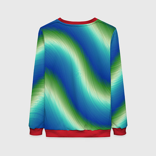 Женский свитшот Морская волна арт / 3D-Красный – фото 2