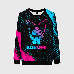 Свитшот женский Kuromi - neon gradient, цвет: 3D-черный