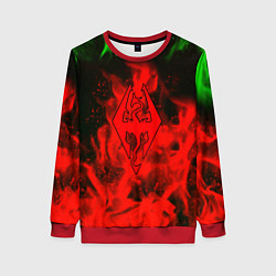 Свитшот женский Skyrim fire steel, цвет: 3D-красный