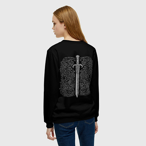 Женский свитшот Славянский волк - страх неведом / 3D-Черный – фото 4