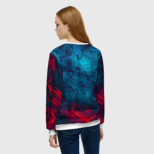 Женский свитшот Warhammer 40000 space marine 2 ультрамарин / 3D-Белый – фото 4