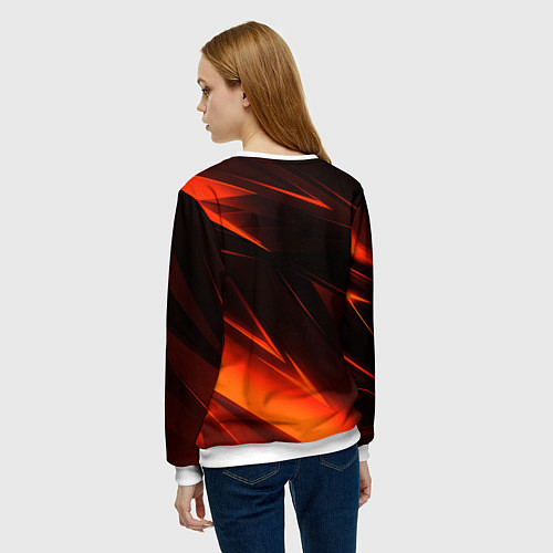 Женский свитшот Geometry orange stripes / 3D-Белый – фото 4