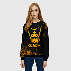 Свитшот женский Kuromi - gold gradient, цвет: 3D-черный — фото 2