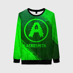 Свитшот женский Aerosmith - green gradient, цвет: 3D-черный