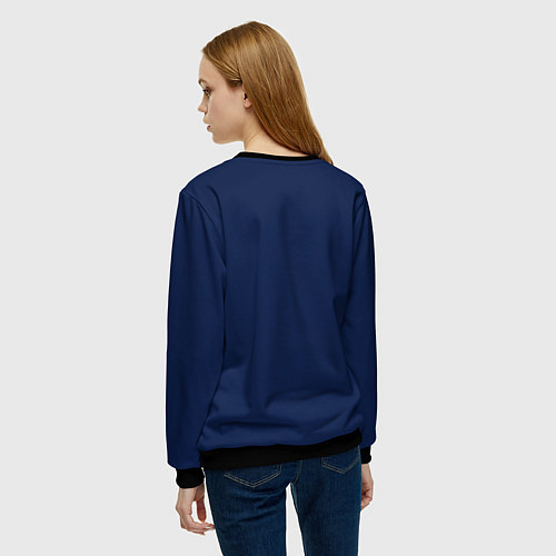 Женский свитшот Sporty lifestyle синий фон для тенниса / 3D-Черный – фото 4