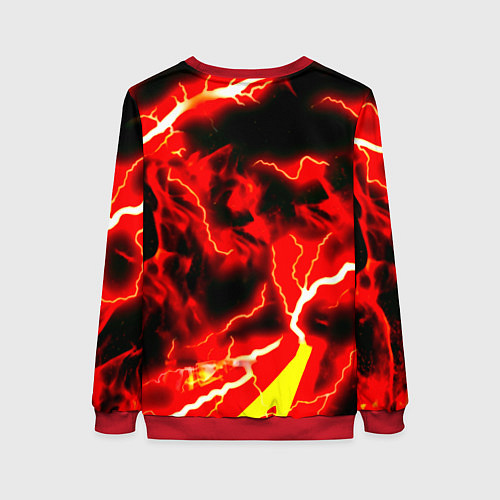 Женский свитшот Skyrim red storm logo / 3D-Красный – фото 2