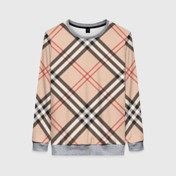 Свитшот женский Стильная клетка - шотландка, крупно, цвет: 3D-меланж
