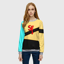Свитшот женский Салли фейс геометрия, цвет: 3D-меланж — фото 2