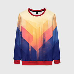 Свитшот женский Abstract art - geometric shapes, цвет: 3D-красный