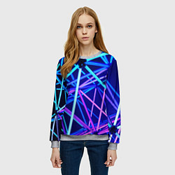 Свитшот женский Неоновая текстура геометрия, цвет: 3D-меланж — фото 2
