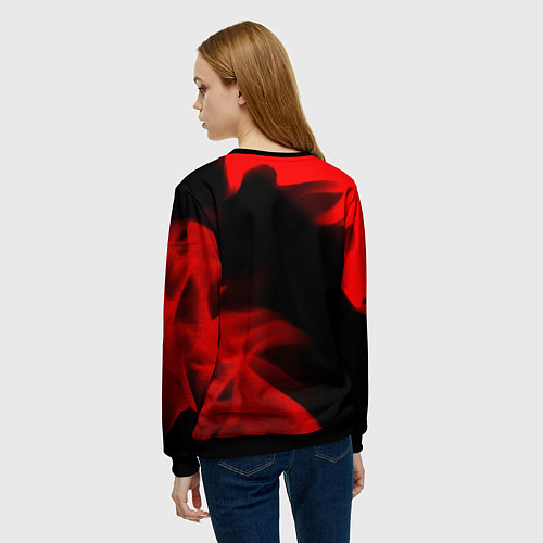 Женский свитшот Fiat - red gradient вертикально / 3D-Черный – фото 4