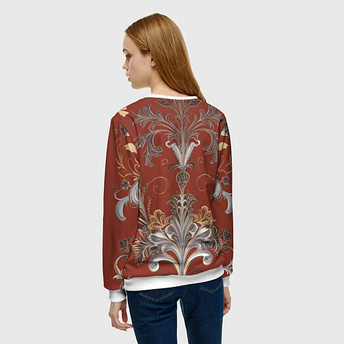 Женский свитшот Изысканный орнамент ковер / 3D-Белый – фото 4