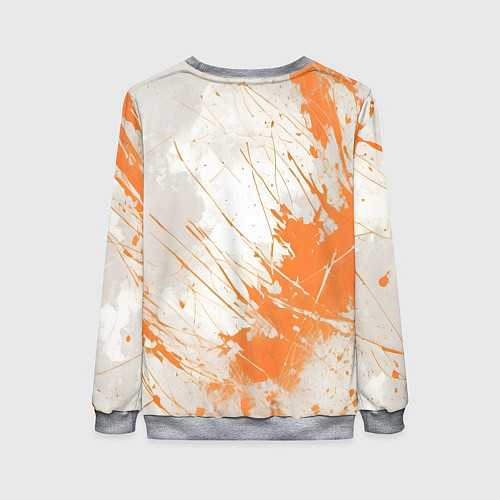 Женский свитшот Оранжевая краска на белом / 3D-Меланж – фото 2