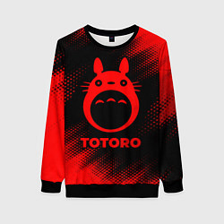 Свитшот женский Totoro - red gradient, цвет: 3D-черный