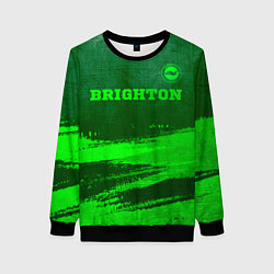 Свитшот женский Brighton - green gradient посередине, цвет: 3D-черный