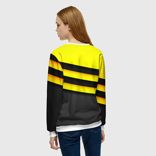 Женский свитшот Герб РФ геометрия линии / 3D-Белый – фото 4