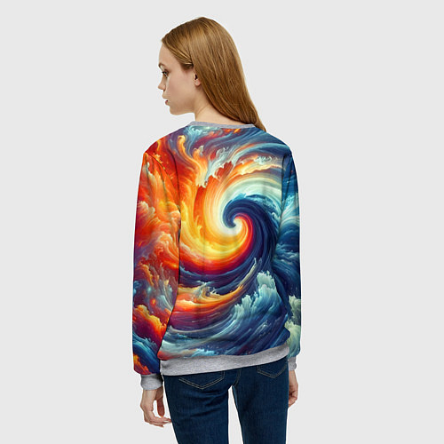 Женский свитшот Космическое завихрение - инь янь / 3D-Меланж – фото 4