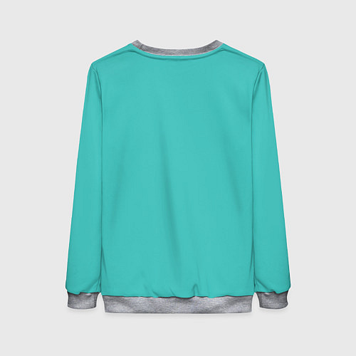 Женский свитшот Эмоция зависть - бирюзовый / 3D-Меланж – фото 2