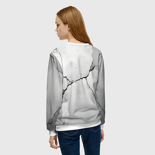 Женский свитшот Растрескавшийся бетон / 3D-Белый – фото 4