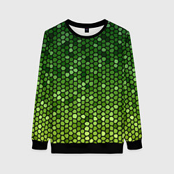 Женский свитшот Мозаика под зеленую змею