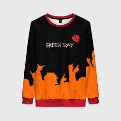 Свитшот женский Green day rock, цвет: 3D-красный