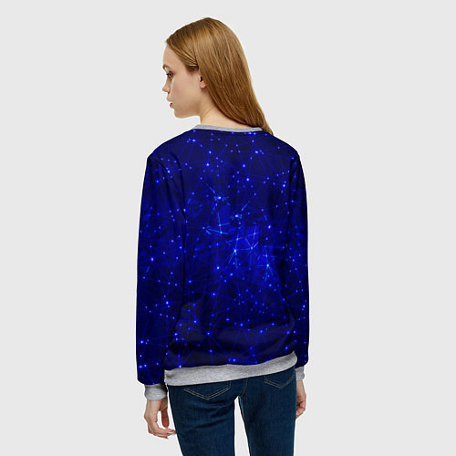 Женский свитшот Обширная вселенная - соединяющиеся линии нейронов / 3D-Меланж – фото 4