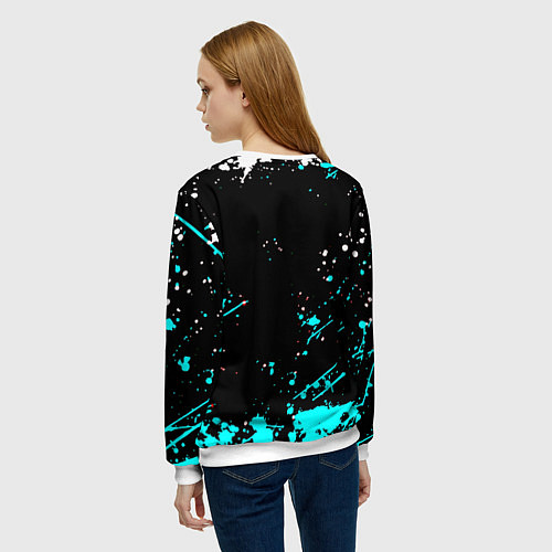 Женский свитшот God of war краски всплеск / 3D-Белый – фото 4