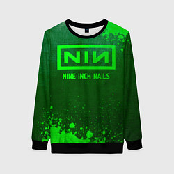 Женский свитшот Nine Inch Nails - green gradient