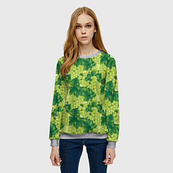 Свитшот женский Виноградный цветной паттерн, цвет: 3D-меланж — фото 2