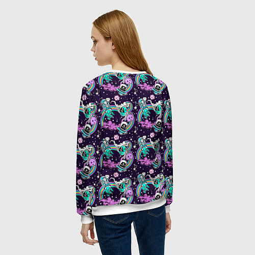 Женский свитшот Космические инопланетные монстры / 3D-Белый – фото 4