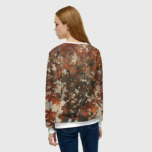 Женский свитшот Ксеноморф в клетчатом шарфе / 3D-Белый – фото 4