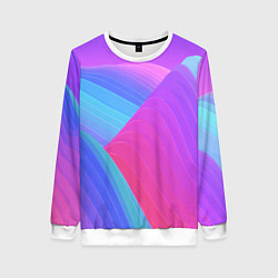 Свитшот женский Неоновая геометрия полосы, цвет: 3D-белый