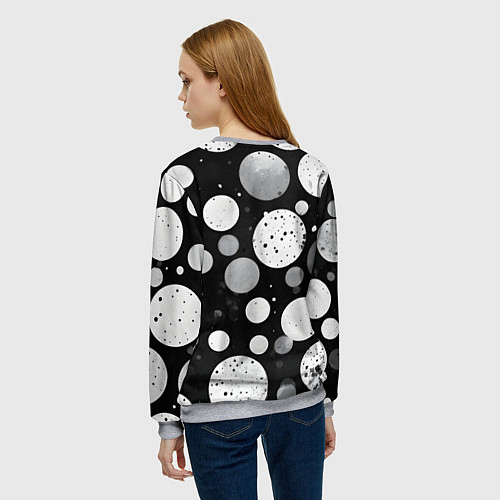 Женский свитшот Круги на темном фоне / 3D-Меланж – фото 4