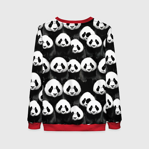 Женский свитшот Панды паттерн / 3D-Красный – фото 2