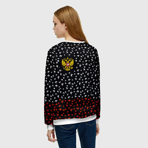 Женский свитшот Герб РФ и ссср ласточки / 3D-Белый – фото 4