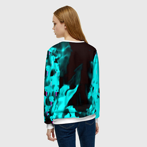 Женский свитшот Ramones fire rose / 3D-Белый – фото 4