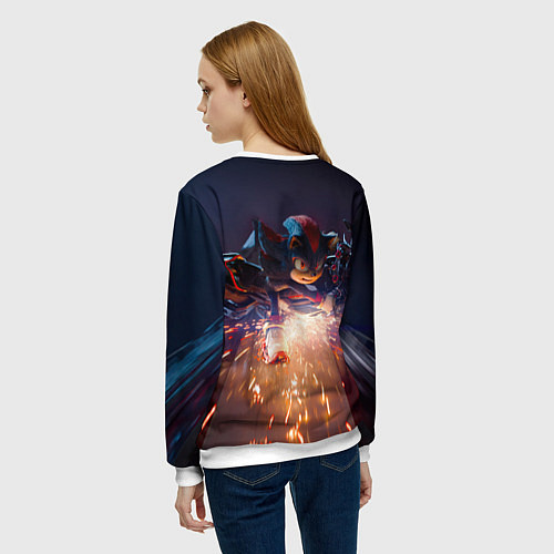 Женский свитшот Шэдоу на мотоцикле / 3D-Белый – фото 4